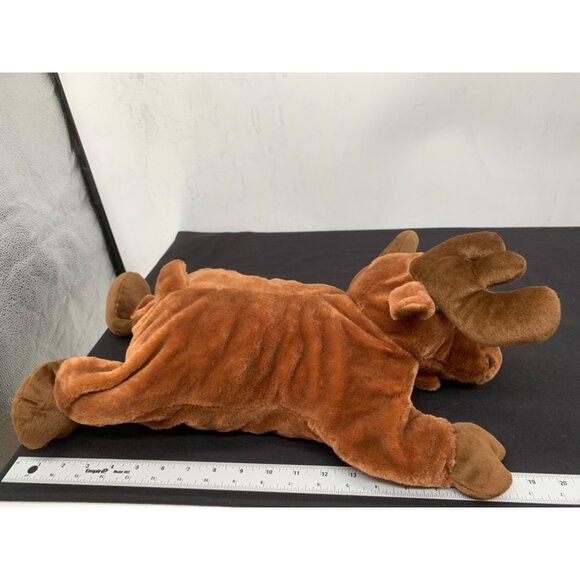 Fiesta Brown Moose 19" Peek a Boo Pillow Plush cream Pillow Moose Picture Zip Cl - Picture 3 of 11